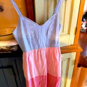 Chic Colorblock Dress in Blue and Pink